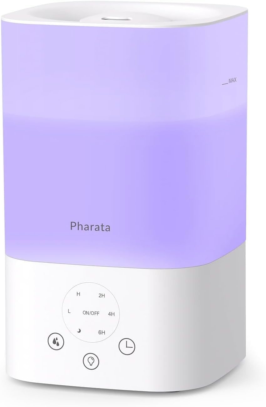 Pharata 3.5L top fill cool mist humidifier with 7-color night light